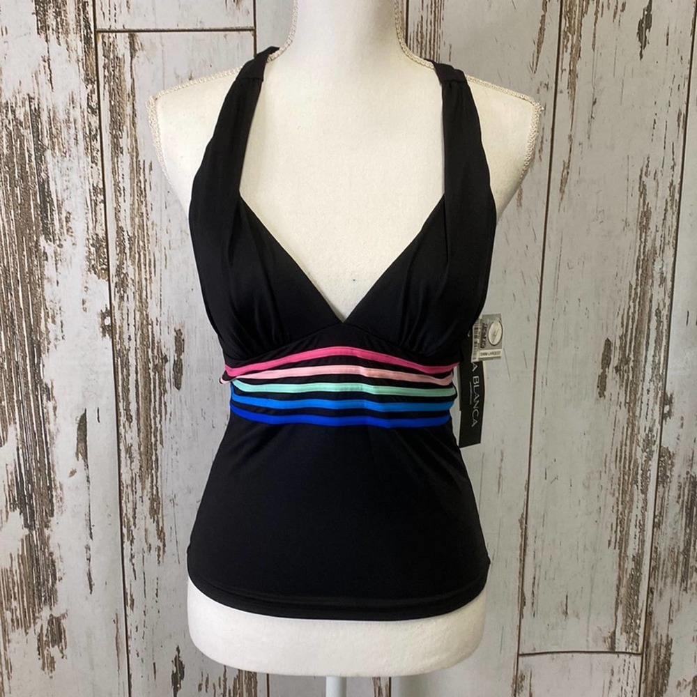 La Blanca Black and Colorful Tankini